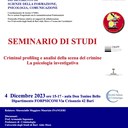 Seminario di studi "Criminal profiling e analisi della scena del crimine - La psicologia investigativa"